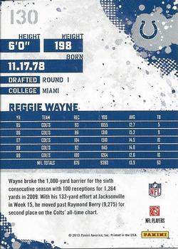 2010 Score #130 Reggie Wayne Back