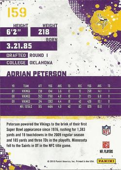 2010 Score #159 Adrian Peterson Back