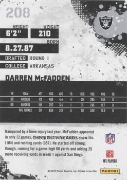 2010 Score #208 Darren McFadden Back