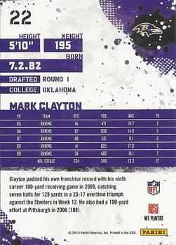 2010 Score #22 Mark Clayton Back