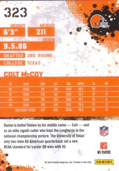 2010 Score #323 Colt McCoy Back