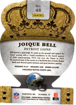2014 Panini Crown Royale #48 Joique Bell Back
