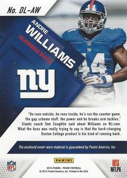 2014 Panini Prizm - Dirty Laundry #DL-AW Andre Williams Back