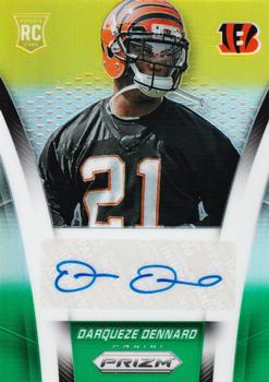 2014 Panini Prizm - Autographed Rookies Prizms Neon Green Yellow #AR-DD Darqueze Dennard Front