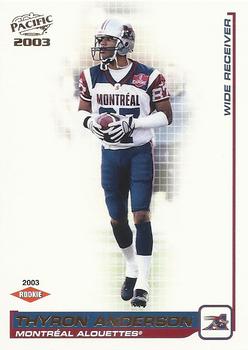 2003 Pacific  CFL #116 Thyron Anderson Front