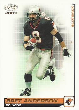 2003 Pacific  CFL #1 Bret Anderson Front