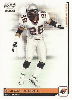 2003 Pacific  CFL #7 Carl Kidd Front