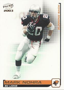 2003 Pacific  CFL #9 Mark Nohra Front