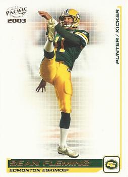 2003 Pacific  CFL #27 Sean Fleming Front