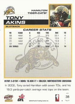 2003 Pacific  CFL #38 Tony Akins Back