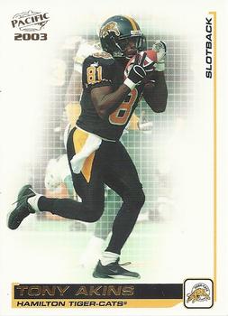 2003 Pacific  CFL #38 Tony Akins Front