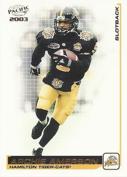 2003 Pacific  CFL #39 Archie Amerson Front