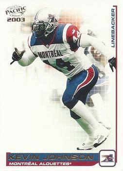 2003 Pacific  CFL #56 Kevin Johnson Front