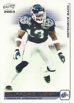 2003 Pacific  CFL #87 Clifford Ivory Front