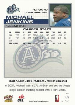 2003 Pacific  CFL #89 Michael Jenkins Back