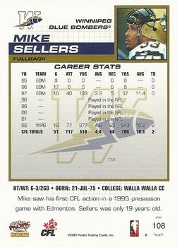 2003 Pacific  CFL #108 Mike Sellers Back