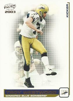 2003 Pacific  CFL #110 Troy Westwood Front