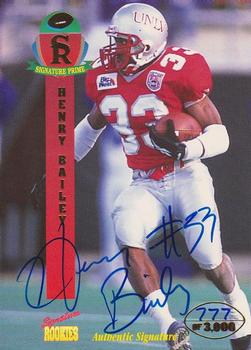 1995 Signature Rookies Signature Prime - Autographs #3 Henry Bailey Front