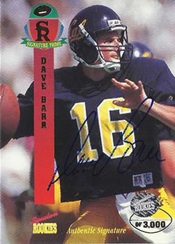 1995 Signature Rookies Signature Prime - Autographs #5 Dave Barr Front
