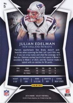2014 Panini Select #5 Julian Edelman Back