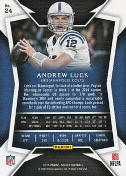 2014 Panini Select #24 Andrew Luck Back
