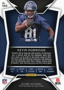 2014 Panini Select #166 Kevin Norwood Back