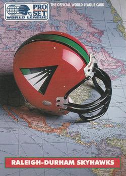 1991 Pro Set WLAF - Helmets #8 Raleigh-Durham Skyhawks Front