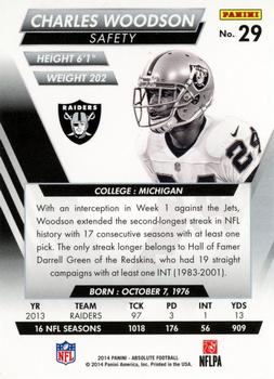 2014 Panini Absolute #29 Charles Woodson Back