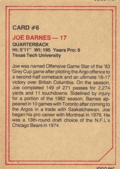 1984 JOGO #6 Joe Barnes Back