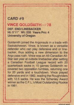 1984 JOGO #9 Vince Goldsmith Back