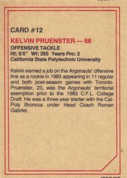 1984 JOGO #12 Kelvin Pruenster Back
