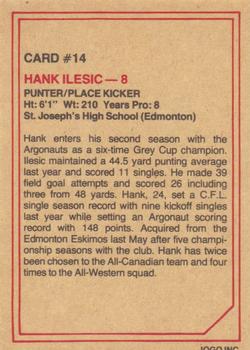 1984 JOGO #14 Hank Ilesic Back