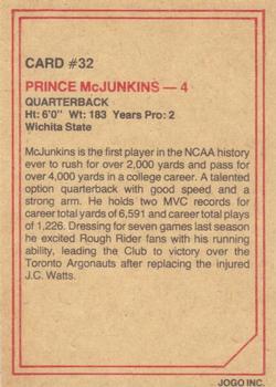 1984 JOGO #32 Prince McJunkins Back