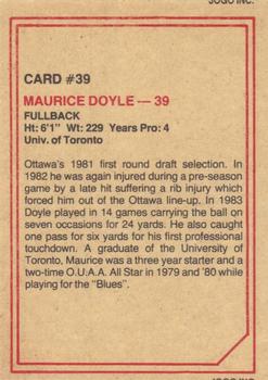 1984 JOGO #39 Maurice Doyle Back