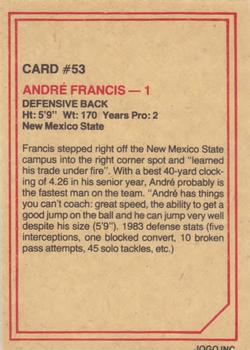 1984 JOGO #53 Andre Francis Back
