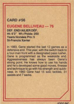 1984 JOGO #56 Eugene Belliveau Back