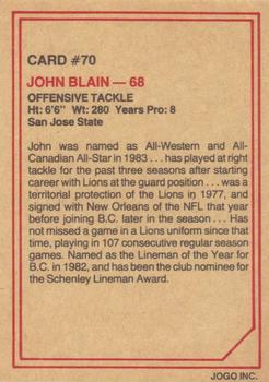 1984 JOGO #70 John Blain Back