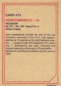 1984 JOGO #75 John Pankratz Back