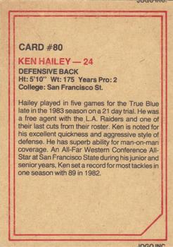 1984 JOGO #80 Ken Hailey Back