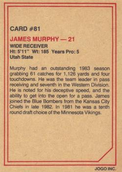 1984 JOGO #81 James Murphy Back