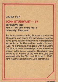 1984 JOGO #87 John Sturdivant Back