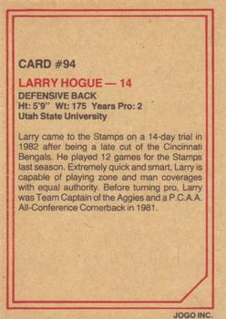 1984 JOGO #94 Larry Hogue Back