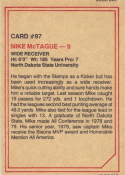 1984 JOGO #97 Mike McTague Back