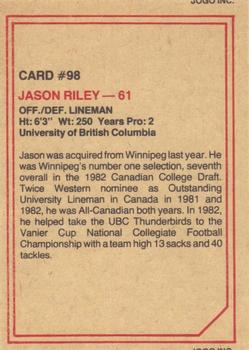 1984 JOGO #98 Jason Riley Back