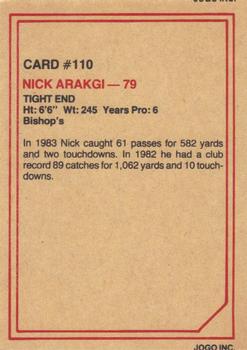 1984 JOGO #110 Nick Arakgi Back