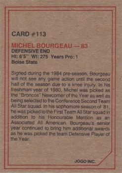 1984 JOGO #113 Michel Bourgeau Back