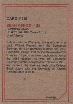 1984 JOGO #115 Sean Kehoe Back