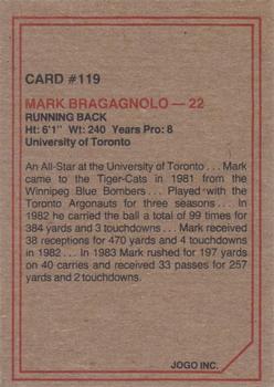 1984 JOGO #119 Mark Bragagnolo Back