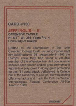 1984 JOGO #130 Jeff Inglis Back