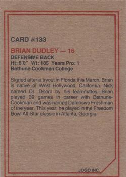 1984 JOGO #133 Brian Dudley Back